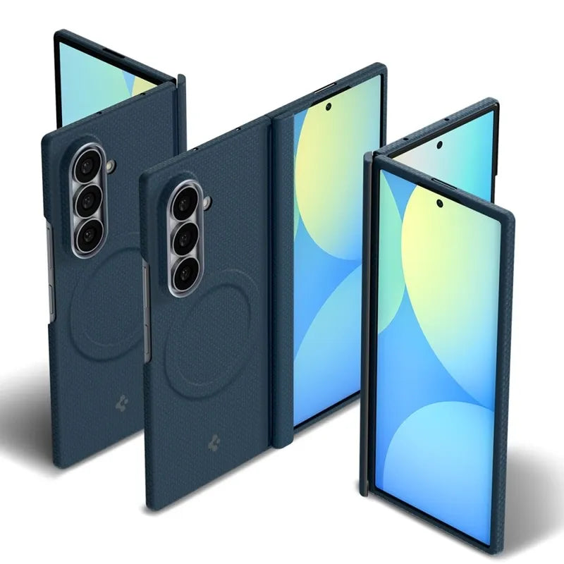 Spigen AirSkin Aramid MagSafe – dėklas Samsung Galaxy Z Fold 8 Ultra (tamsiai mėlynas)