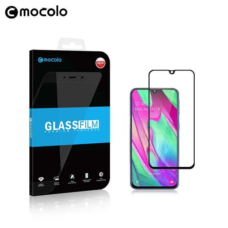 Mocolo 3D 9H Full Glue – viso ekrano apsauginis stiklas Samsung Galaxy A40 (juodas)