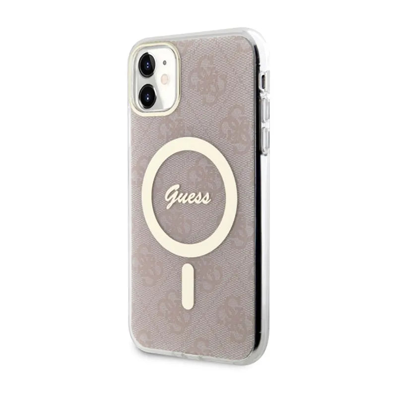Guess 4G MagSafe – dėklas iPhone 11 (rožinis)