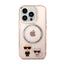 Karl Lagerfeld Karl&Choupette Aluminium MagSafe – dėklas iPhone 14 Pro Max (rožinis)