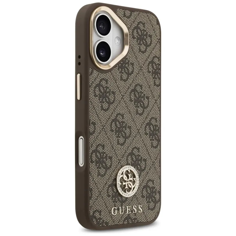 Guess 4G Strass Logo MagSafe - Dėklas iPhone 17 (Rudas)