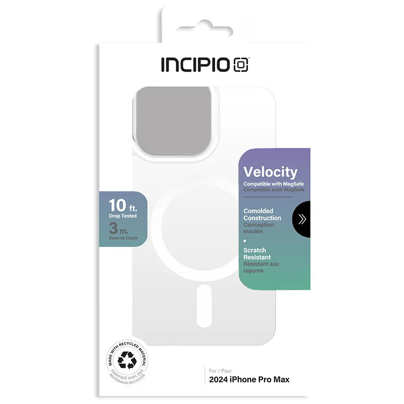 Incipio Velocity MagSafe – dėklas iPhone 16 Pro Max (skaidrus)