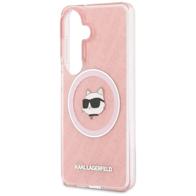 Karl Lagerfeld IML Repeated Choupette MagSafe – dėklas Samsung Galaxy S26 telefonui (rožinis)