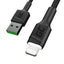 Kabelis Green Cell Ray USB-A - Lightning su balta LED lempute, 200 cm, palaikantis Apple 2.4A greitąjį įkrovimą