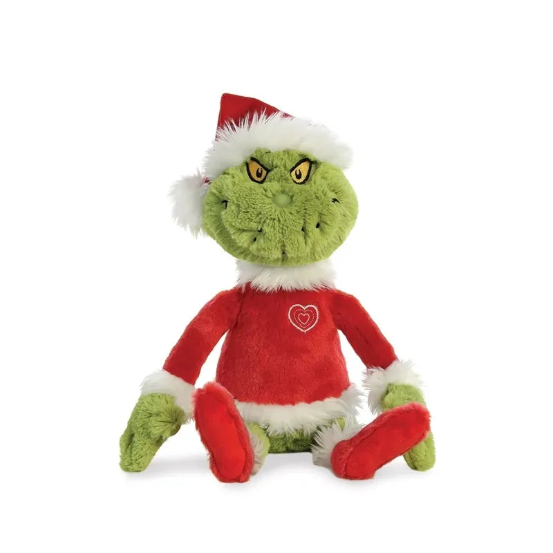 Grinch – Pliušinis žaislas / minkštas Grinch Kalėdų Senelio kostiumu, 43 cm, ekologiškas