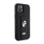 Karl Lagerfeld Gripstand Saffiano Karl & Choupette Pins – dėklas iPhone 15 Plus (juodas)