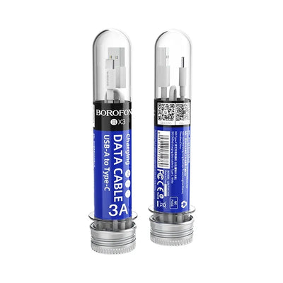 Borofone – USB-A – USB-C laidas duomenų perdavimui ir įkrovimui, 1 m (baltas)