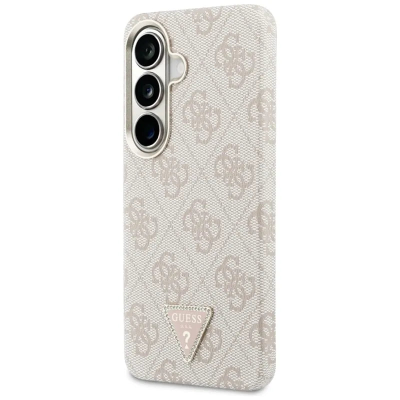 Guess 4G Triangle Logo MagSafe – dėklas Samsung Galaxy S26 telefonui (rožinis)