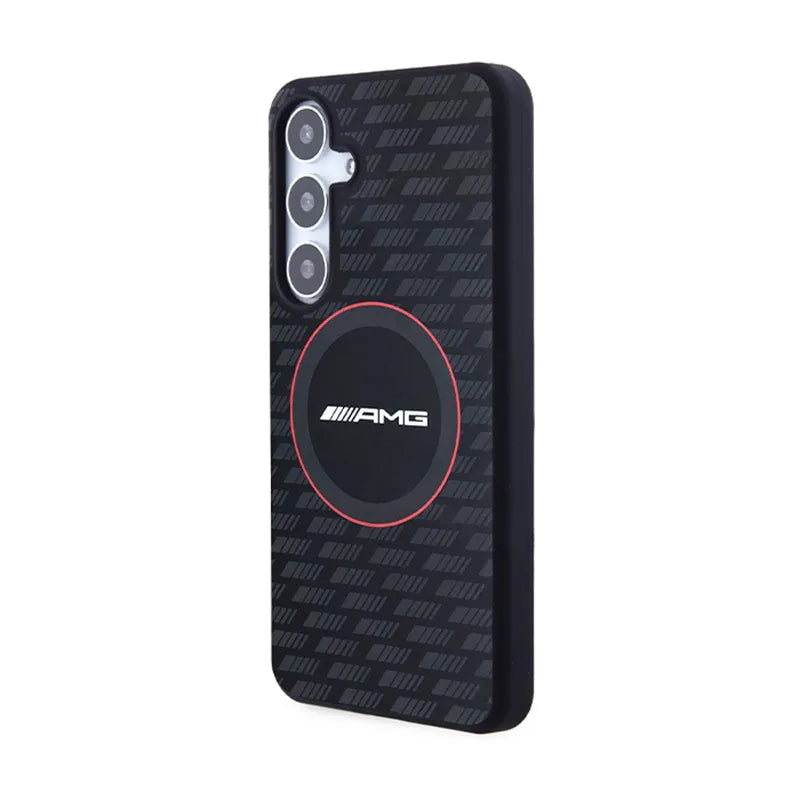 AMG Silicone Carbon Pattern MagSafe - dėklas Samsung Galaxy S24 telefonui (juodas)