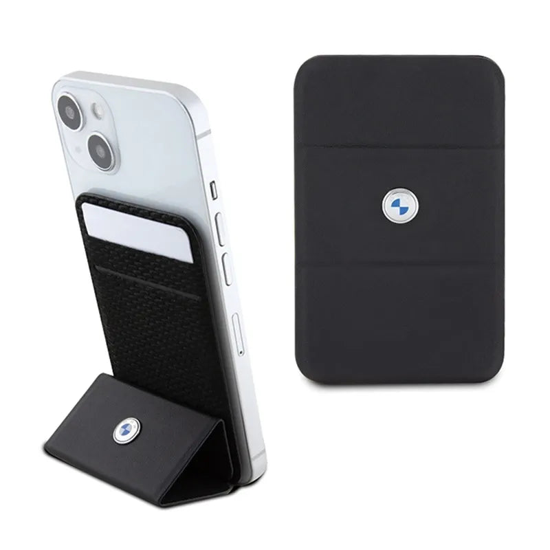 BMW Wallet Cardslot Stand MagSafe Signature Collection – magnetinė piniginė su stovo funkcija (juoda)
