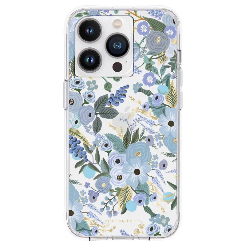 Rifle Paper Clear - Dėklas iPhone 14 Pro (Garden Party Blue)