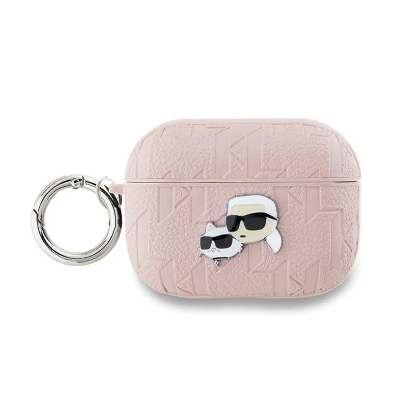 Karl Lagerfeld Monogram Karl & Choupette Head – AirPods Pro 2 dėklas (rožinis)