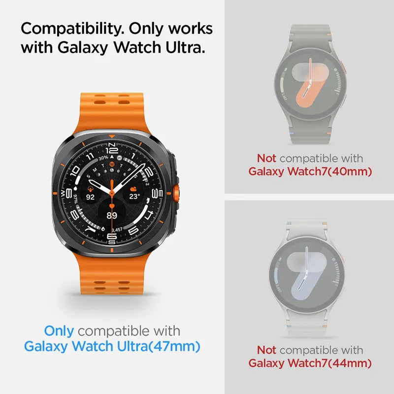 Spigen GLAS.TR EZ FIT 2-Pack – Grūdintas stiklas, skirtas Samsung Galaxy Watch Ultra 47 mm (2025/2024) (2 vienetai)