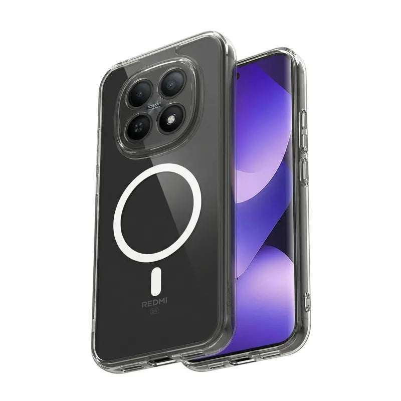 Crong Hybrid Clear Magnetic – MagSafe dėklas Xiaomi Redmi Note 15 Pro+ (skaidrus)