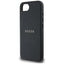 Guess Grained Ring MagSafe – dėklas iPhone 16e (juodas)