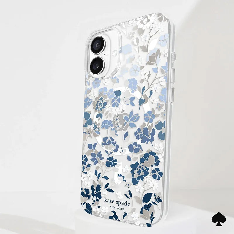 Kate Spade New York Protective Gems MagSafe – dėklas iPhone 16 Plus (Flowerbed Blue)