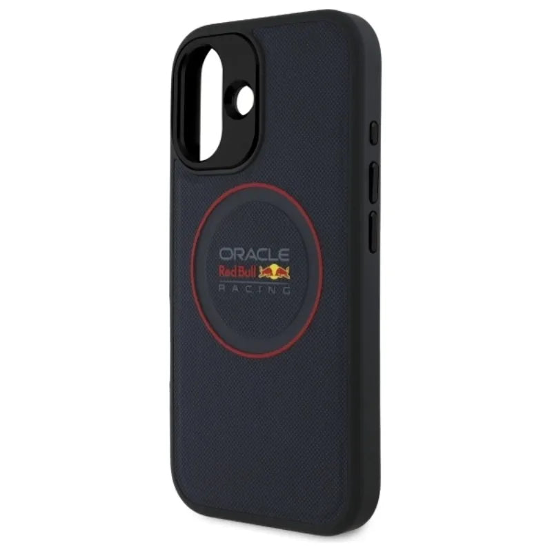 Red Bull Leather Red Ring MagSafe – dėklas iPhone 16 Plus (tamsiai mėlynas)