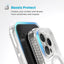Speck Presidio Perfect-Clear Grip ClickLock & MagSafe – dėklas iPhone 16 Pro (skaidrus / chromuota apdaila / Serene Silver)