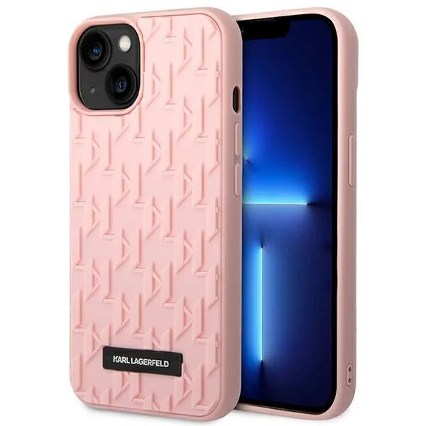 Karl Lagerfeld Monogram 3D Pattern – dėklas iPhone 14 Plus (rožinis)