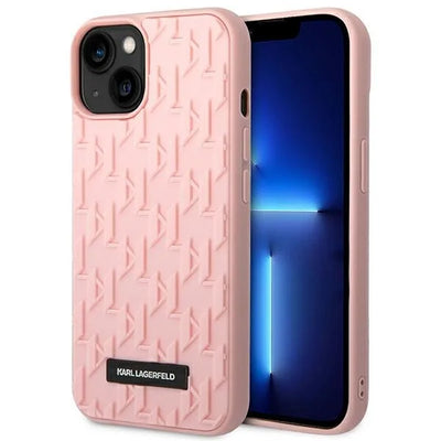 Karl Lagerfeld Monogram 3D Pattern – dėklas iPhone 14 Plus (rožinis)