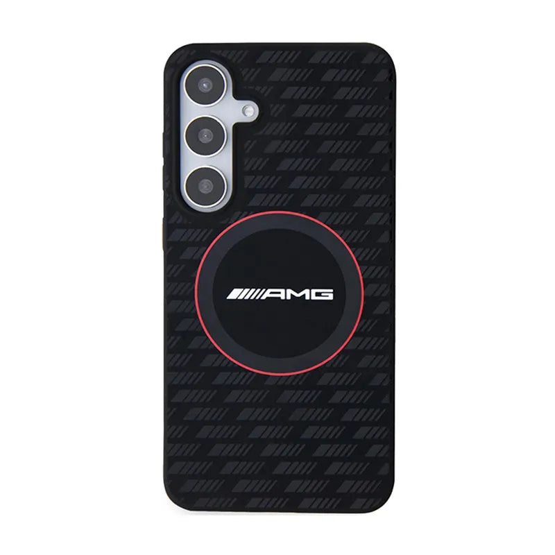 AMG Silicone Carbon Pattern MagSafe - dėklas Samsung Galaxy S24 telefonui (juodas)