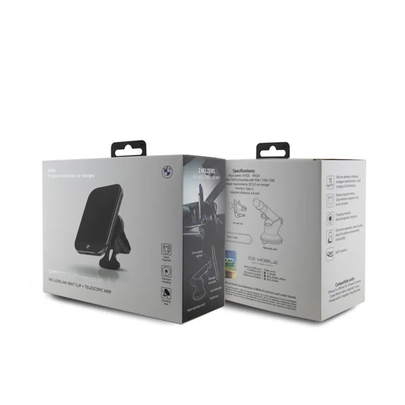 BMW MagSafe Signature Edition – magnetinis automobilinis laikiklis su 15W belaidžiu įkrovimu (juodas)