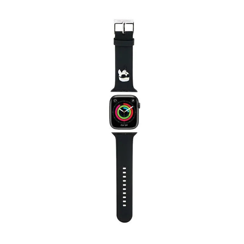 Karl Lagerfeld 3D Rubber Karl Head NFT – dirželis Apple Watch 38/40/41 mm laikrodžiui (juodas)