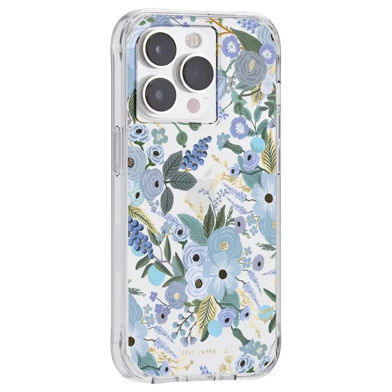 Rifle Paper Clear - Dėklas iPhone 14 Pro (Garden Party Blue)