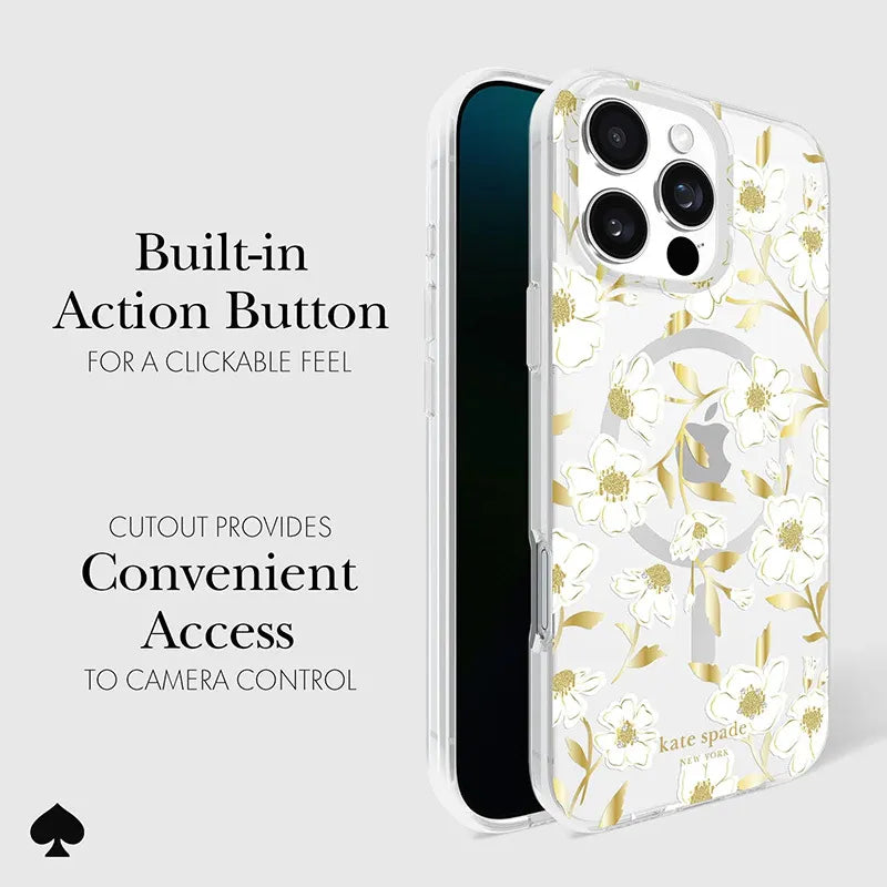 Kate Spade New York Protective Gems MagSafe – dėklas iPhone 16 Pro Max (Sunshine Floral)