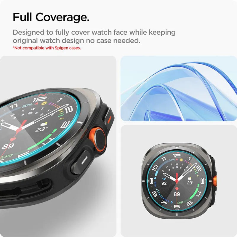 Spigen GLAS.TR EZ FIT 2-Pack – Grūdintas stiklas, skirtas Samsung Galaxy Watch Ultra 47 mm (2025/2024) (2 vienetai)