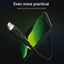 Kabelis Green Cell Ray USB-A - Lightning su balta LED lempute, 200 cm, palaikantis Apple 2.4A greitąjį įkrovimą