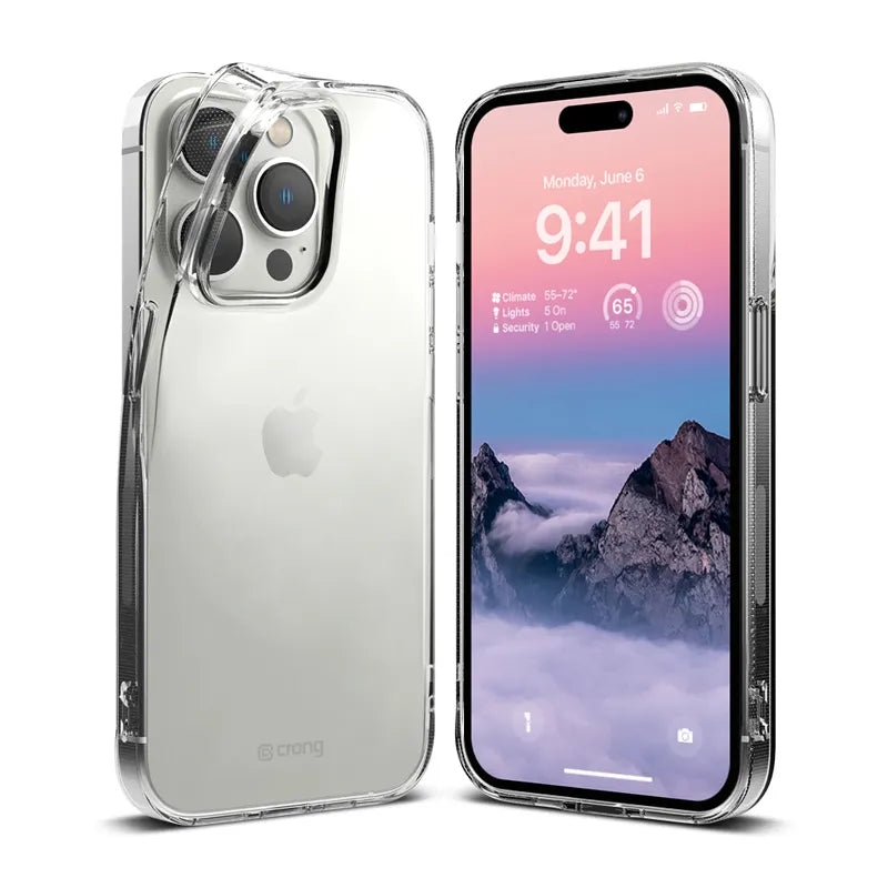Crong Crystal Slim Cover – iPhone 14 Pro Max dėklas (skaidrus)