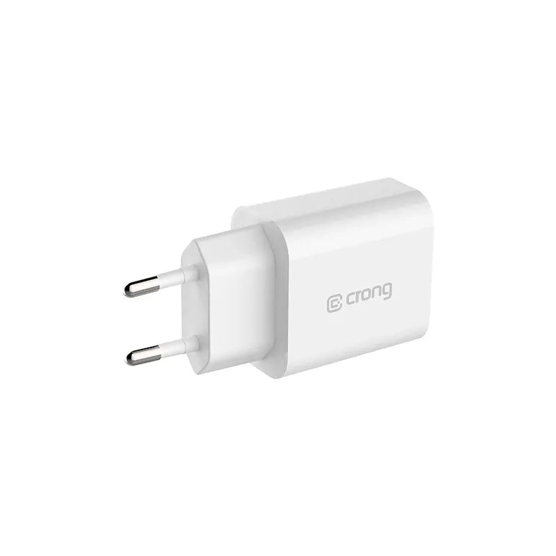 Crong USB-C kelioninis įkroviklis – USB-C Power Delivery 20 W sieninis įkroviklis (baltas)
