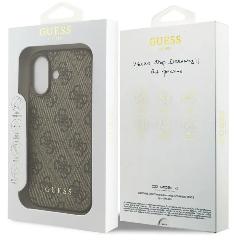 Guess 4G Classic – Dėklas iPhone 17 (rudos spalvos)
