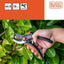 Black&Decker – sodo žirklės gėlėms / gyvatvorėms su grūdinto plieno geležte