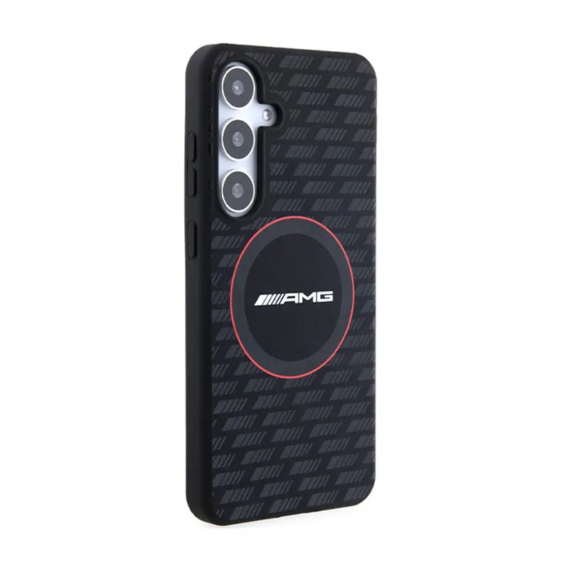 AMG Silicone Carbon Pattern MagSafe - dėklas Samsung Galaxy S24 telefonui (juodas)