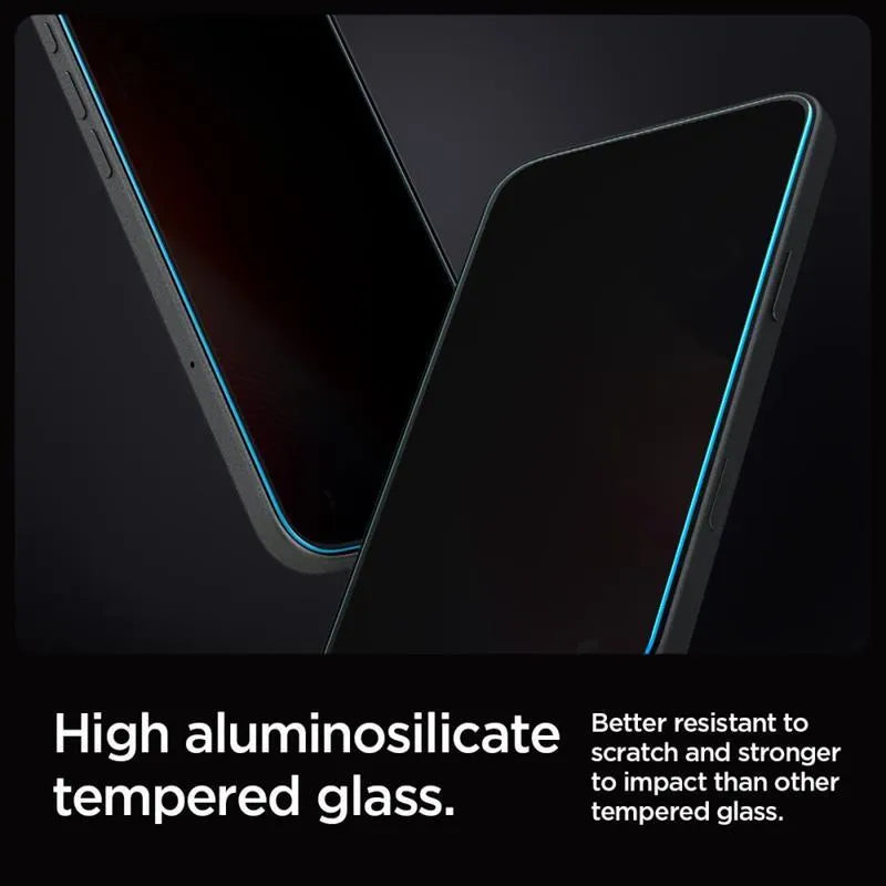 Privatumą saugantis stiklas SPIGEN GLAS.TR ”EZ FIT” 2-PACK IPHONE 16 Pro / 17 / 17 Pro PRIVACY