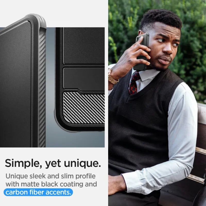 Spigen Rugged Armor – dėklas Samsung Galaxy S23 (Matte Black)