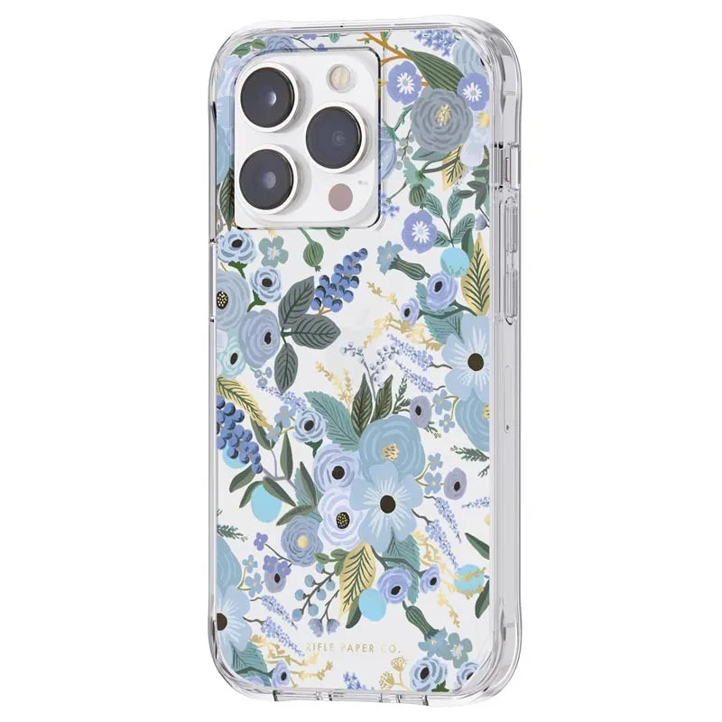 Rifle Paper Clear - Dėklas iPhone 14 Pro (Garden Party Blue)