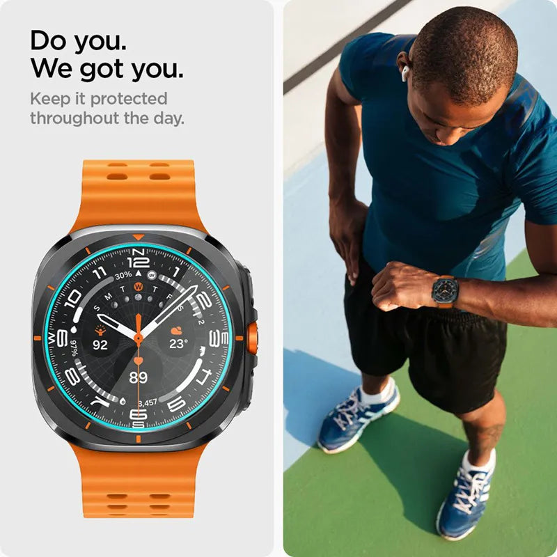 Spigen GLAS.TR EZ FIT 2-Pack – Grūdintas stiklas, skirtas Samsung Galaxy Watch Ultra 47 mm (2025/2024) (2 vienetai)