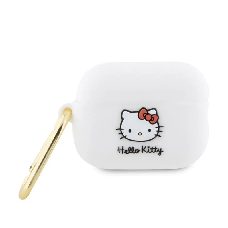 Hello Kitty silikoninis 3D Kitty Head dėklas AirPods Pro 2 ausinėms (baltas)