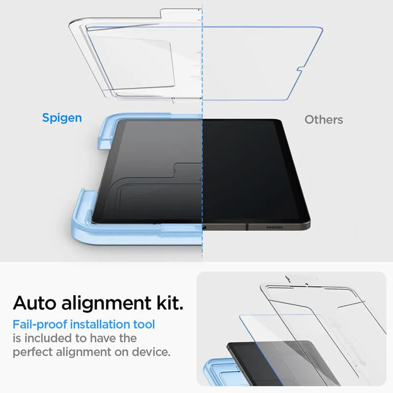Spigen GLAS.TR EZ FIT – grūdintas stiklas, skirtas Samsung Galaxy Tab S9 11" / S9 FE / S10 FE / S10 Lite 10.9" X710 / X716B / X510 / X516B / X520 / X526 / X400 / X406B