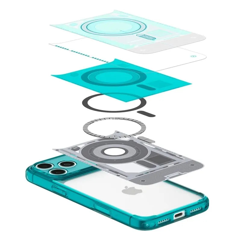 Spigen Ultra Hybrid Mag MagSafe – dėklas, skirtas iPhone 18 Pro Max / 17 Pro Max (C-One Bondi Blue)