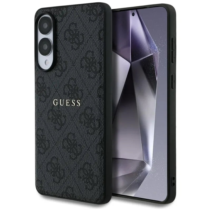 Guess 4G Ring Classic Logo MagSafe – Dėklas Samsung Galaxy S25 Edge (juodas)