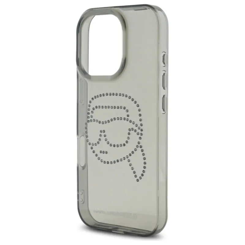 Karl Lagerfeld IML Rhinestones Karl Head – dėklas iPhone 16 Pro Max (juodas)
