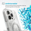 Speck Presidio Perfect-Clear Grip ClickLock & MagSafe – Dėklas iPhone 16 Pro Max (Skaidrus / Chromuota apdaila / Serene Silver)
