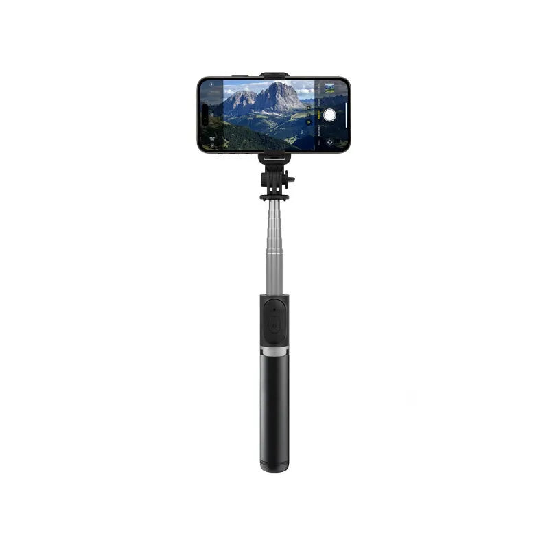 Crong SelfieGo Lite – Kompaktiškas „Bluetooth“ asmenukių lazda-trikojis (juodas)