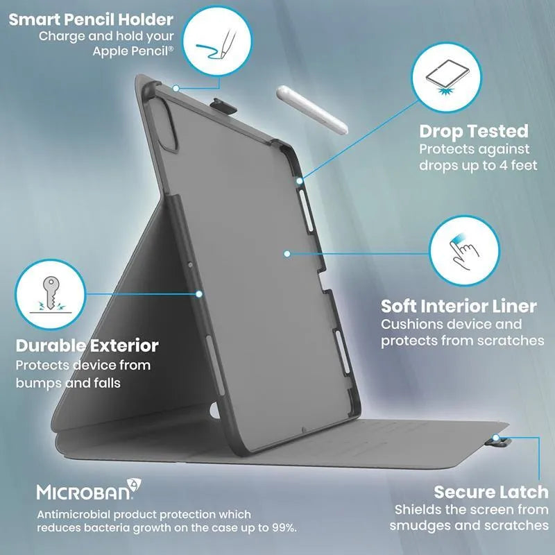 Speck Balance Folio – dėklas iPad Pro 11" M5 (2025) / iPad Pro 11" M4 (2024) (juodas)