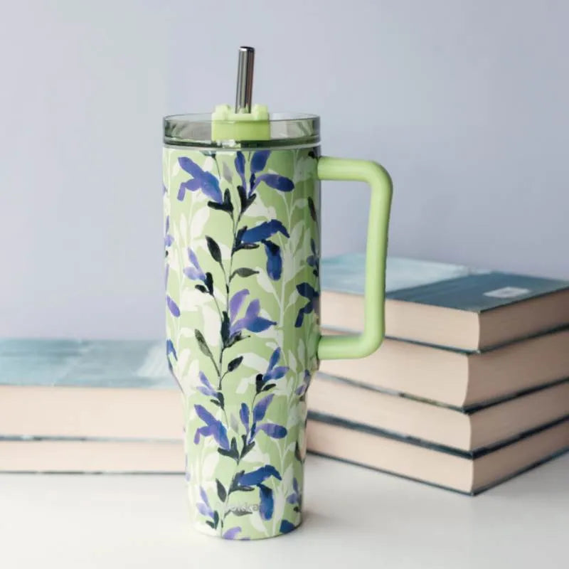 Quokka Stream – 1200 ml nerūdijančio plieno termopuodelis su šiaudeliu (Matcha)