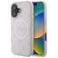 Guess Saffiano Peony Classic Logo MagSafe – dėklas iPhone 16 (rožinis)
